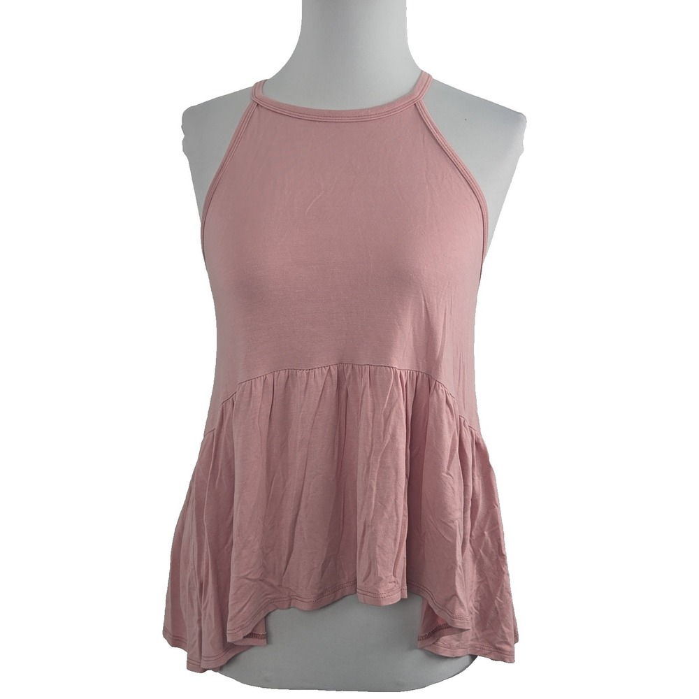 GAZE‎ Junior Medium Jersey High Neck Peplum Tank Top  Mauve